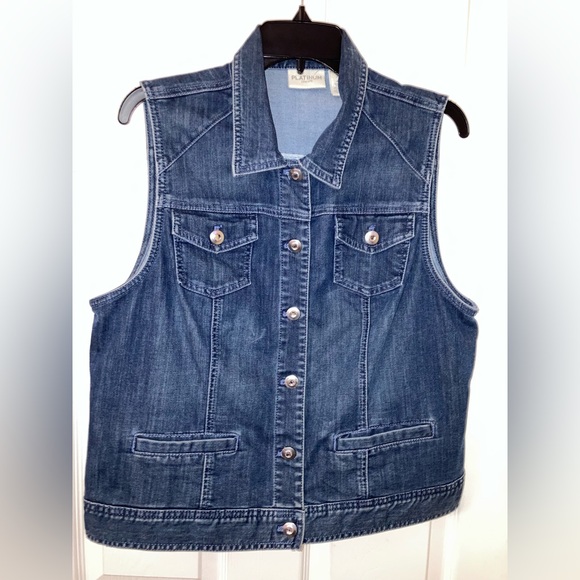 Chico's Blue Denim Vest - Picture 1 of 6